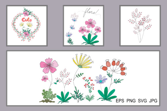 Charming Cute Floral Illustration for Creative Projects