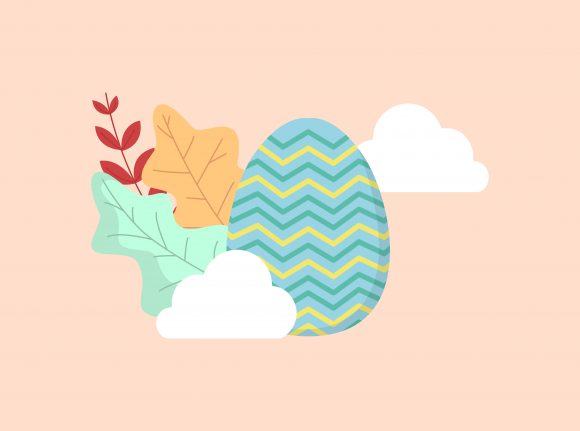 Easter Egg Tosca Floral Cloud Vector