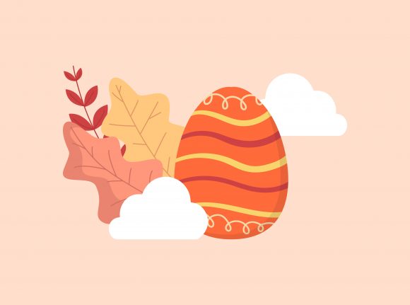 Exploring Easter Egg Orange Floral Cloud Vector: A Versatile Design Tool