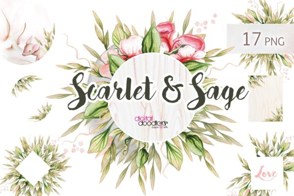 Exploring the Artistry of Scarlet Sage Watercolor Floral Frames
