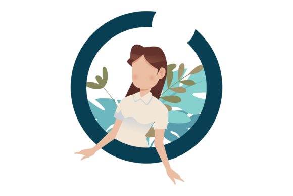 Exploring the Charm of Woman Cute Character Circle Floral Designs