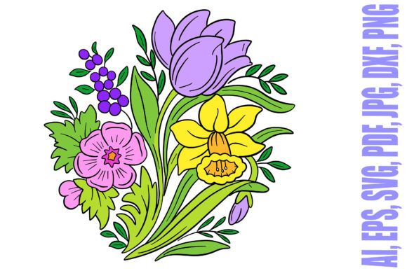 Flower Tulip Daffodil Line Art: Elegant Simplicity