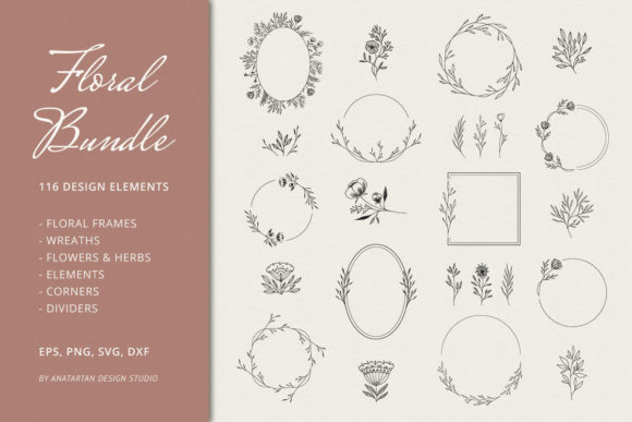 Hand Drawn Floral Bundle: A Versatile Tool for Elegant Design