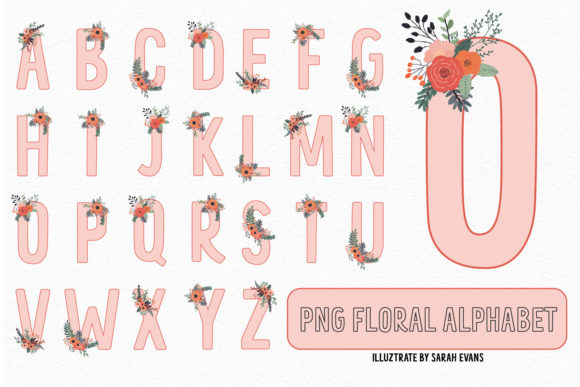 Pink Floral Alphabet PNG Clipart for Creative Projects