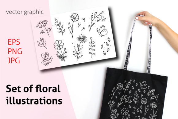 Set of Floral Illustration for Printing: A Versatile Design Solution