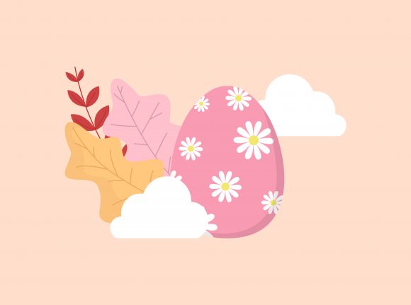 Unlocking Creativity with Easter Egg Pink Flowers Floral Vector